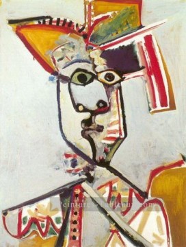 Buste de Man E la flûte 1971 cubisme Pablo Picasso Peinture à l'huile